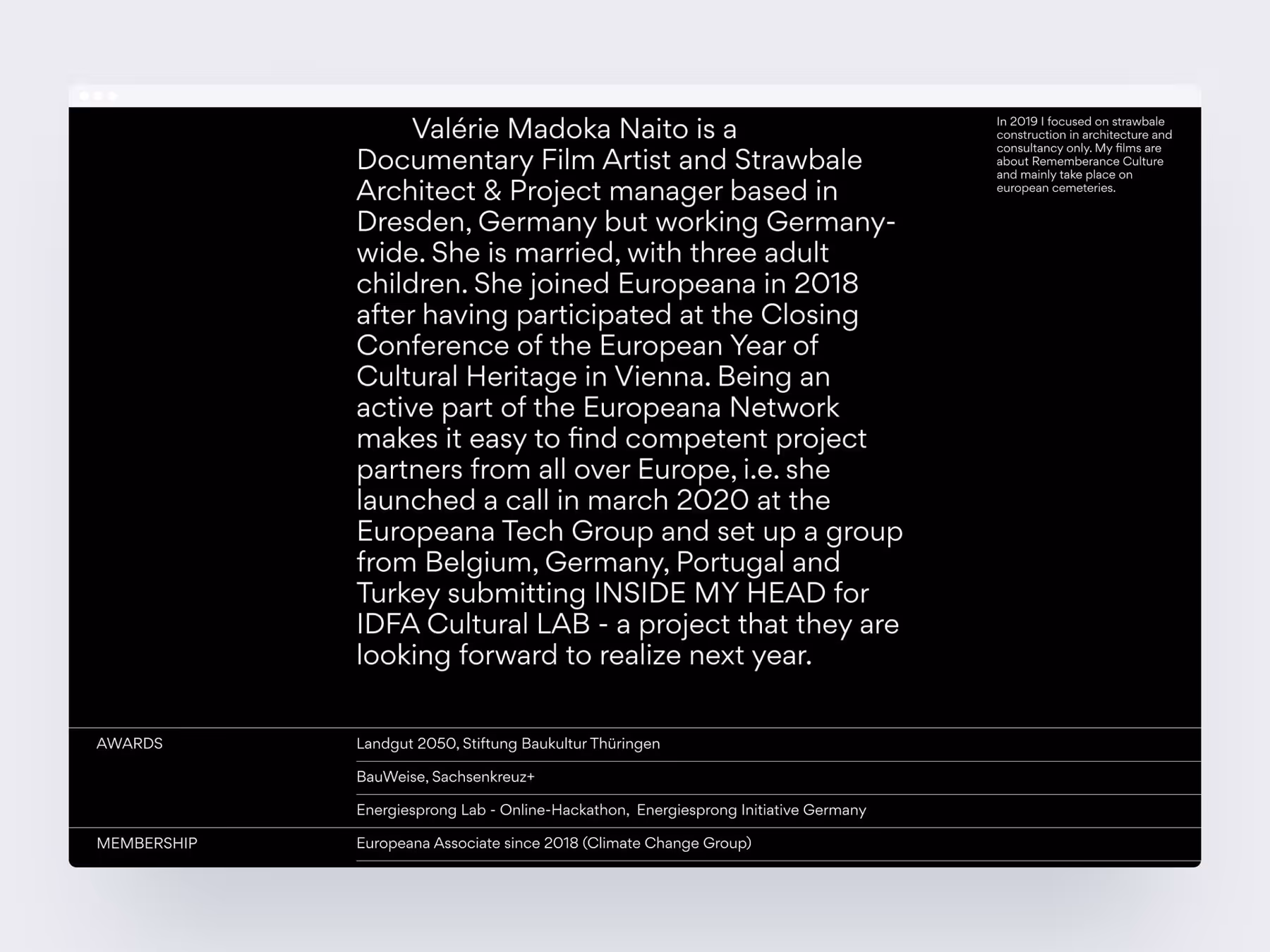 Screenshot of the news section of the website