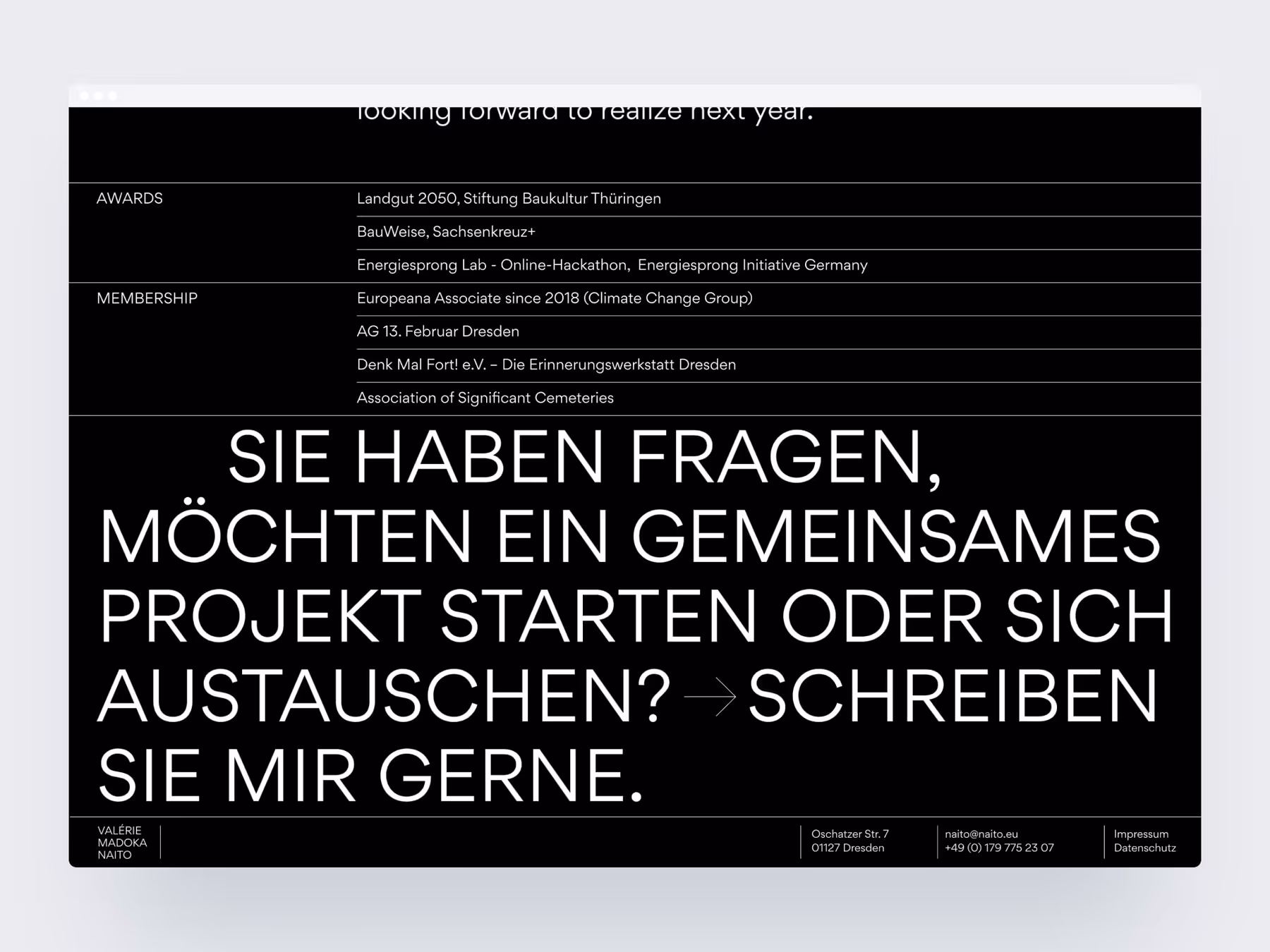 Screenshot of a film evening announcement on the website